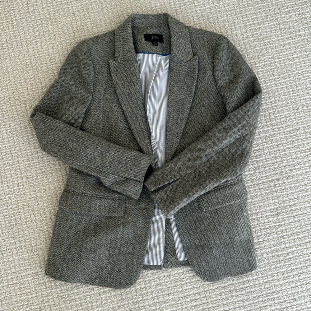 J. Crew Blazer Herringbone Pattern Size 6